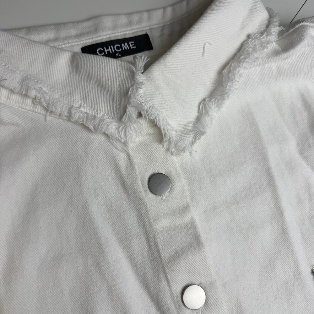 Sequin Patchwork Denim Jacket Oversized Shacket W… - image 5